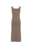 Hera Wide Sleeveless Strap Dress in Stretch Yarn Knit