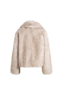 Faith Lapel Horn button Coat in Faux Fox Fur