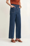 Britt Cropped Straight Leg Jeans aus Baumwoll-Denim