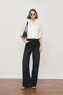 Camicia con colletto a punta e ricamo a intaglio Eliana in cotone