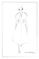 Vestido midi blanco Adeline con cintura entallada en algodón