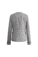 Deauville Hand Woven Trim Crew Neck Tweed Jacket in French Bouclé