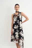 Esme Two-Piece Layering Floral Sleeveless Dress in Embroidered Lace