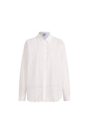 Camicia con colletto a punta e ricamo a intaglio Eliana in cotone