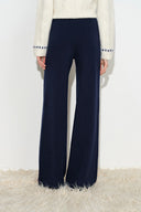 Vivi Fitted Stretch Wide Leg Pants in Wool Blend