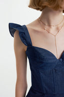 Ocean Dress in Washed Cotton Denim