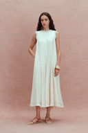 Paz Ruffle Maxi Dress in Acetate-Modal Blend