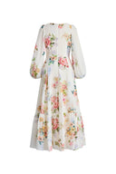 Robe à manches longues Whitney Watercolor Flora en Tencel-Rami