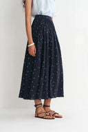 Nora Tupfen-Rock aus Leinenmischung - Deep Wash