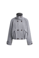 Fanny Bubble Cropped-Mantel aus Wollmischung