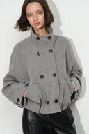 Fanny Bubble Cropped-Mantel aus Wollmischung