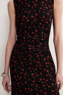 Blair Sleeveless Cheongsam Dress in Textured Mulberry Silk