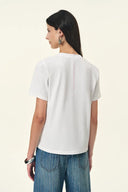 T-shirt Harper imprimé dentelle inspiré de la couture en coton