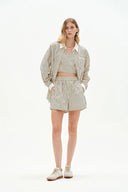 Camisa casual a rayas Nao en popelina de algodón