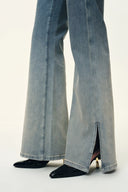 Jeans bootcut teñidos con degradado inspirado en barro Bella en mezclilla elástica