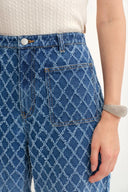 Natalie Gradient Jeans in Jacquard Denim