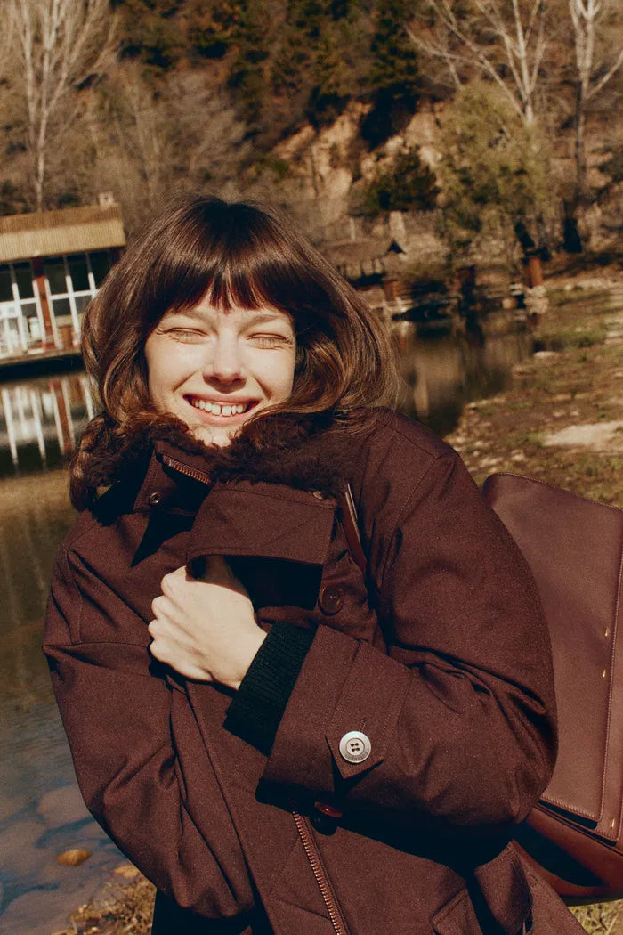 Monica Water and Wind Repellent Fur Collar Down Jacket in Triple Protection Coat Fabric