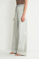 Galaxy Schimmernde Beschichtete Weite Jeans aus Sommer-Denim