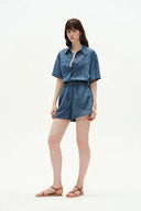 Maris Denim Shirt and Shorts Set in Technical Lyocell