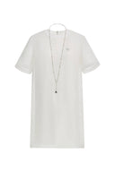Mirage Double-Layer Organza Label T-Shirt Dress in Cotton and Organza