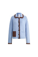 Cardigan Lvy à pompons crochetés à la main en mélange mohair