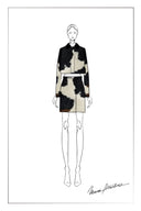 Mane Cow Print Mini Skirt in Faux Horse Fur