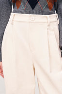 Asher Half Elastic Wide Leg Pants in Corduroy Cotton