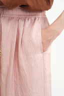 Louise Textured Pleated Pants in Pleated Satin