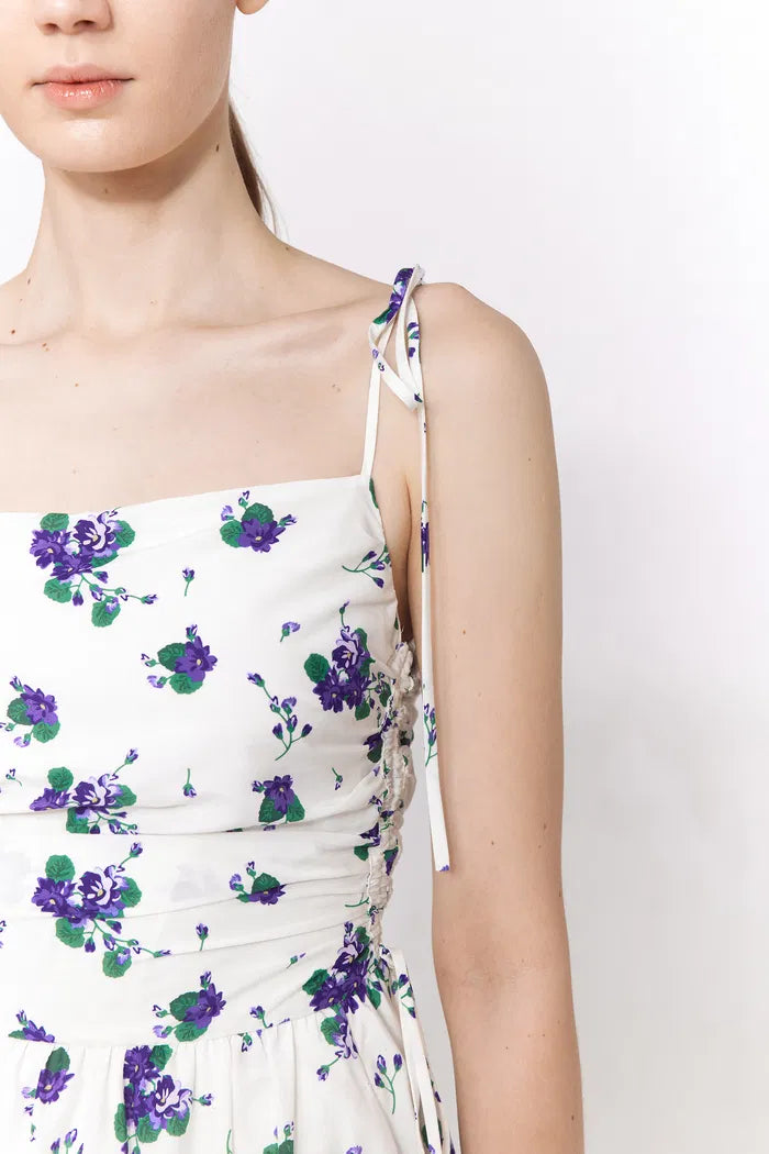 silk cotton blend dress Lottie Floral Print Dress in Silk Cotton Blend XS