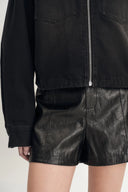 Pike Vintage Wash Boxy Cut Jacket in Cotton Denim
