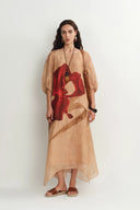 Mia Flora Print Kleid aus Seide-Leinen