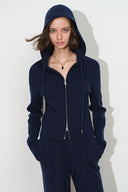 Vivi Fitted Cropped Hooded Cardigan in Wool Blend