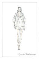 Emily Embroidered Collar Top and Shorts Matching Set in Silk Cotton Blend