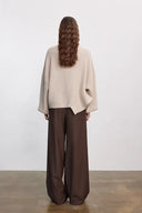Sonia Asymmetrical Hem Sweater in Merino Wool Knit