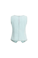Jean Handwork Bead Denim Vest Top in Cotton Denim