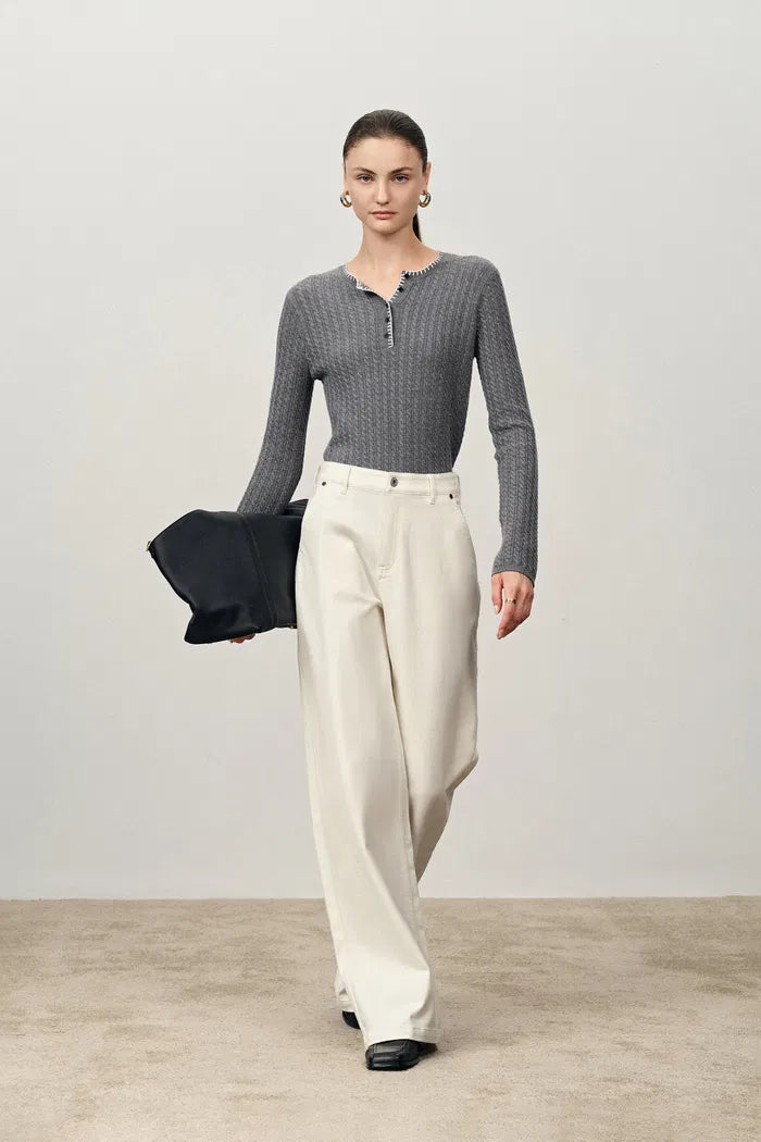 Solara Straight Leg Jeans in Fleece-Lined Denim