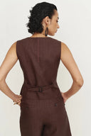 Victoria Bermuda Shorts in Linen Herringbone