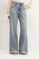 Jeans Emerie de pierna ancha recta en denim de algodón
