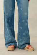 Conjunto de chaleco sin mangas Wren Paisley y jeans en denim de algodón