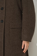 Finn Lightweight Belted Long Coat in 100% Wool