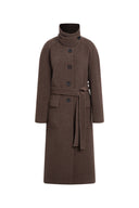 Finn Lightweight Belted Long Coat in 100% Wool