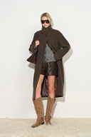 Finn Lightweight Belted Long Coat in 100% Wool
