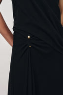 Florence  Asymmetrical Draped Sleeveless Top and Skirt Set in Cotton-Modal Blend Knit