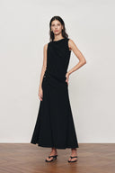 Florence  Asymmetrical Draped Sleeveless Top and Skirt Set in Cotton-Modal Blend Knit
