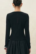 Freya Waist Knot Metal Buckle Top in Cotton Blend