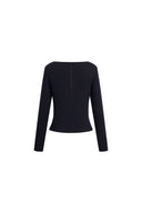 Freya Waist Knot Metal Buckle Top in Cotton Blend