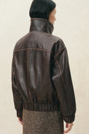 Gabriella Vintage Bomber Jacket in Vegan Leather