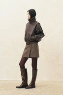 Gabriella Vintage Bomber Jacket in Vegan Leather