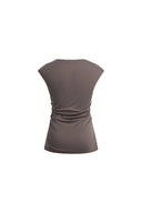 Gemma Asymmetrical Structured Top in Cotton And Mulberry Silk Blend