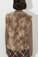 Gianna Knit Panel Faux Fox Fur Jacket